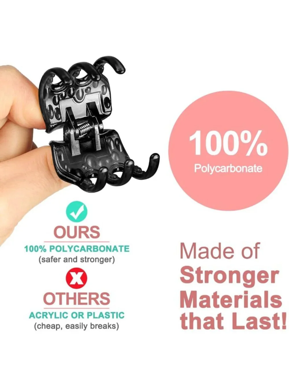 6 Pack Hair Claw Clips, 1.3 Inch Jaw Clips for Thick & Medium Hair, Durable